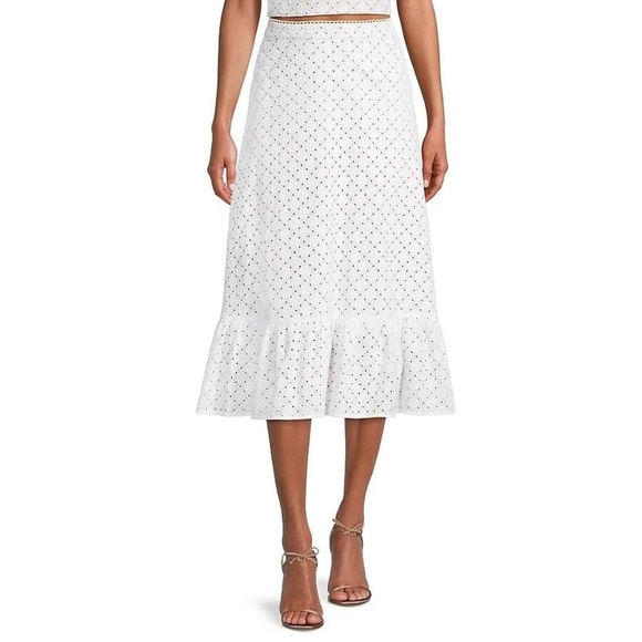 MICHAEL Michael Kors Dresses & Skirts - NWT MICHAEL MICHAEL KORS Eyelet Ruffled Midi Skirt, size 0